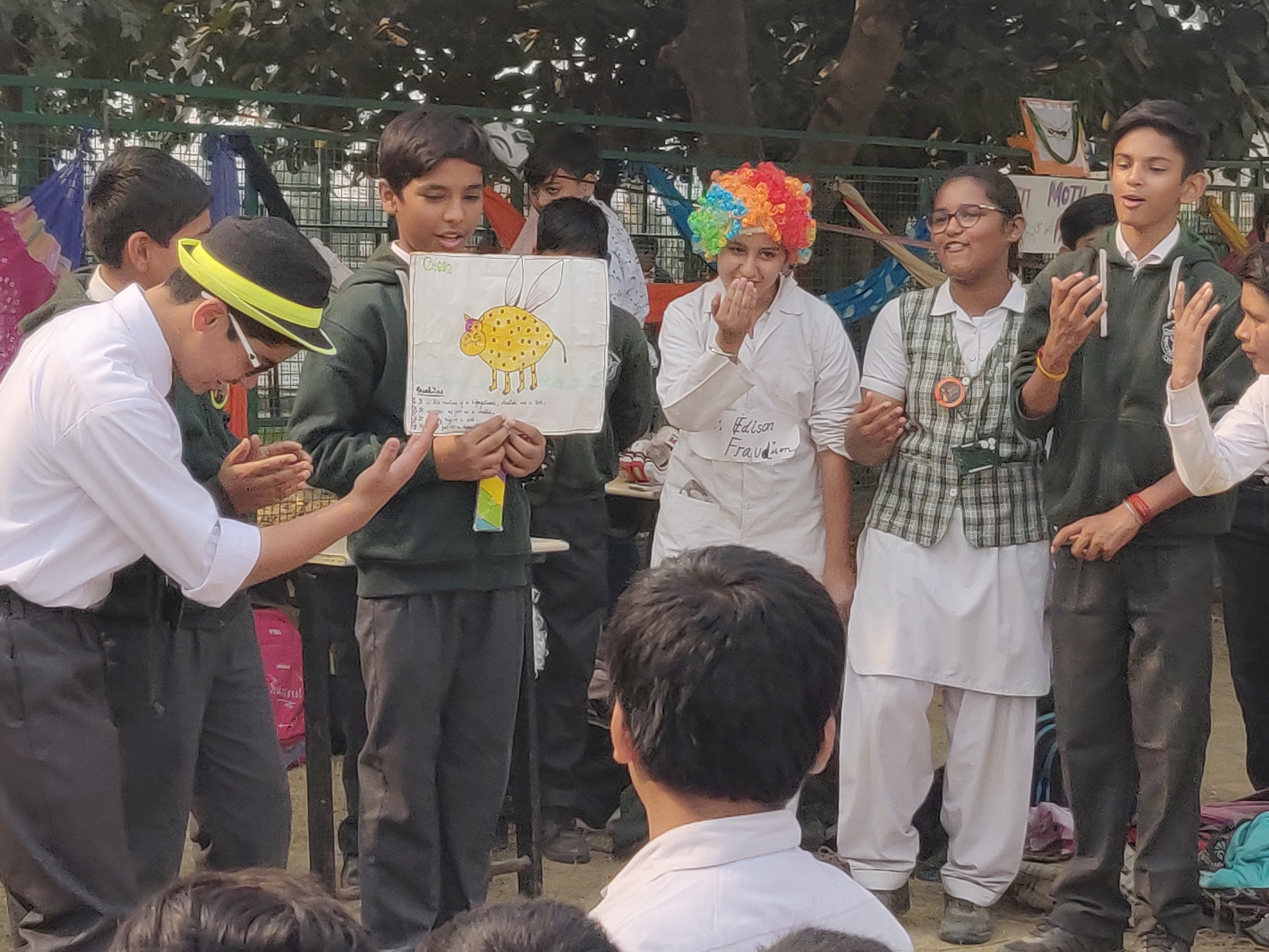 DPS Agra students roller skating with helmets during Junoon art and play event